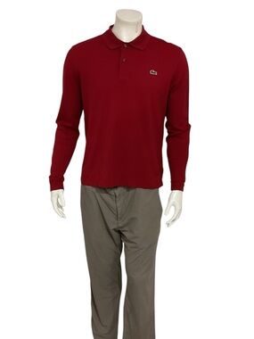 Lacoste Men’s Long Sleeve Burgundy Polo